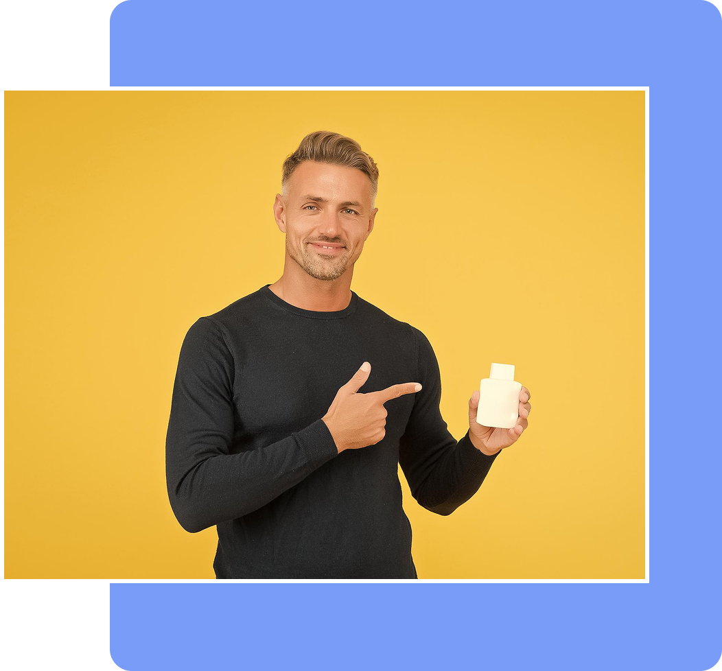 Person holding product